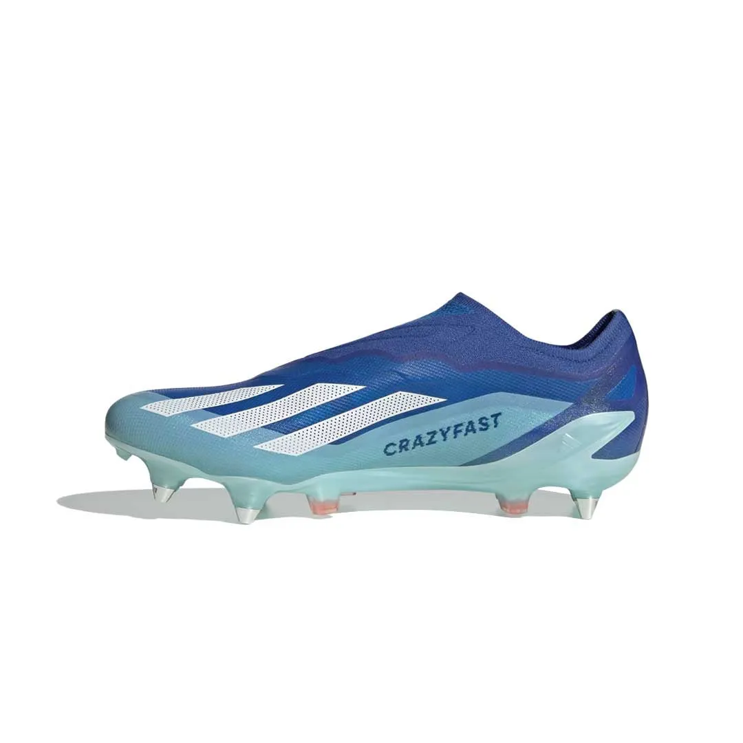 adidas - Chaussures de football à crampons moulés pour terrain souple sans lacets unisexes X Crazyfast.1 (IE6640)