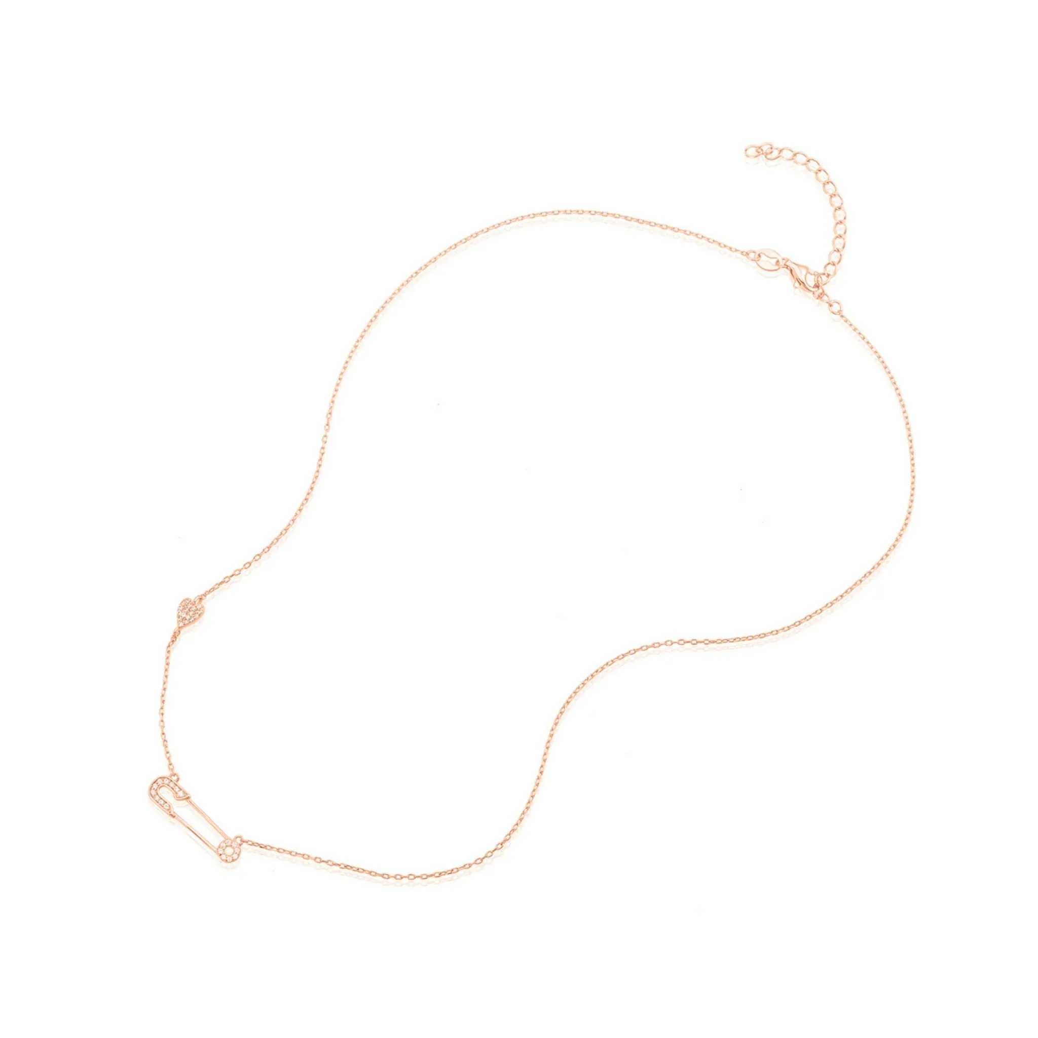 Adornia Collier Cœur en Épingle de Sécurité rose gold chaussures ecco