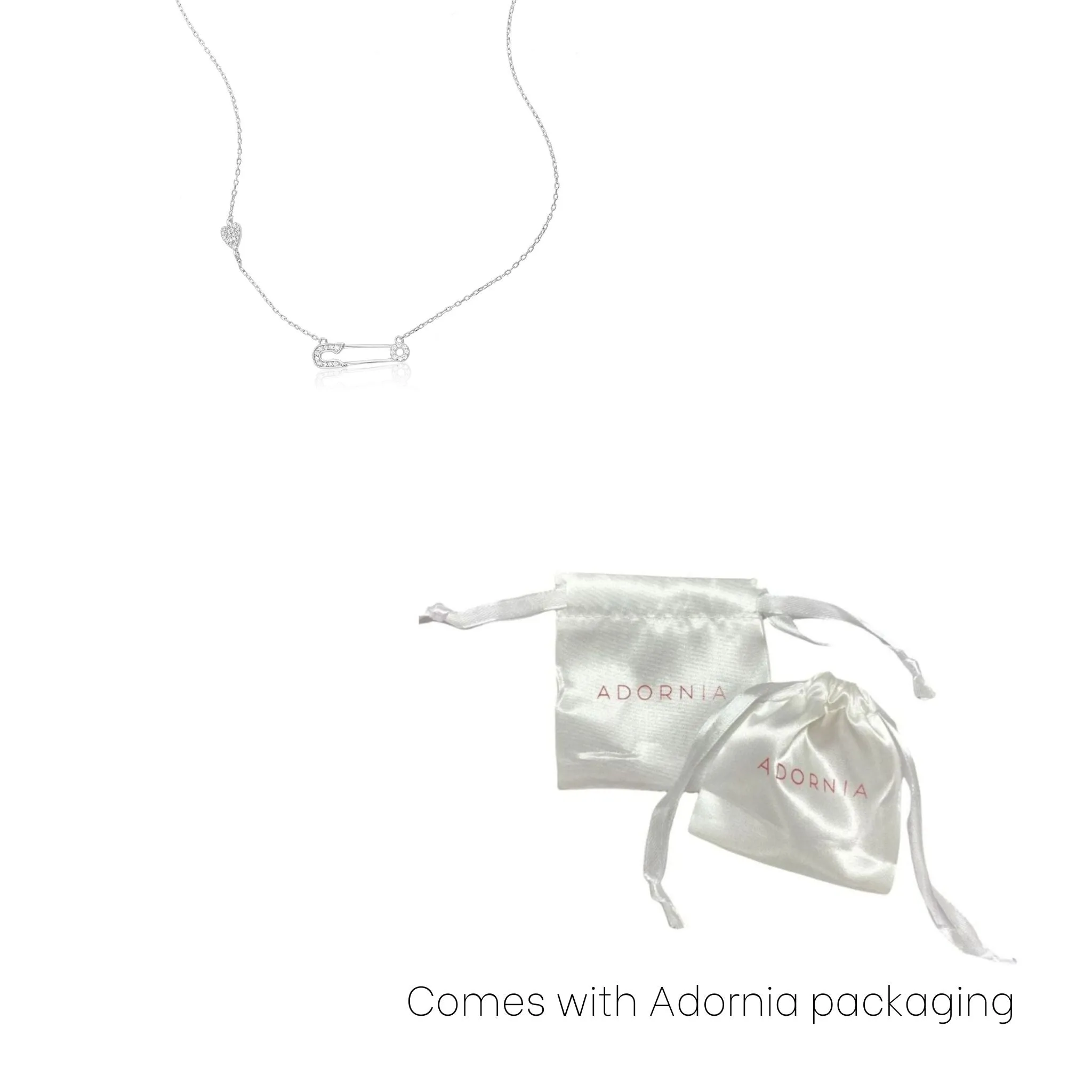 Adornia Collier Cœur en Épingle de Sûreté Chaussures ecco argent