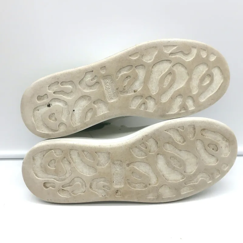 Alexander McQueen Sneakers surdimensionnées en cuir à motif crocodile blanc et vert taille 37