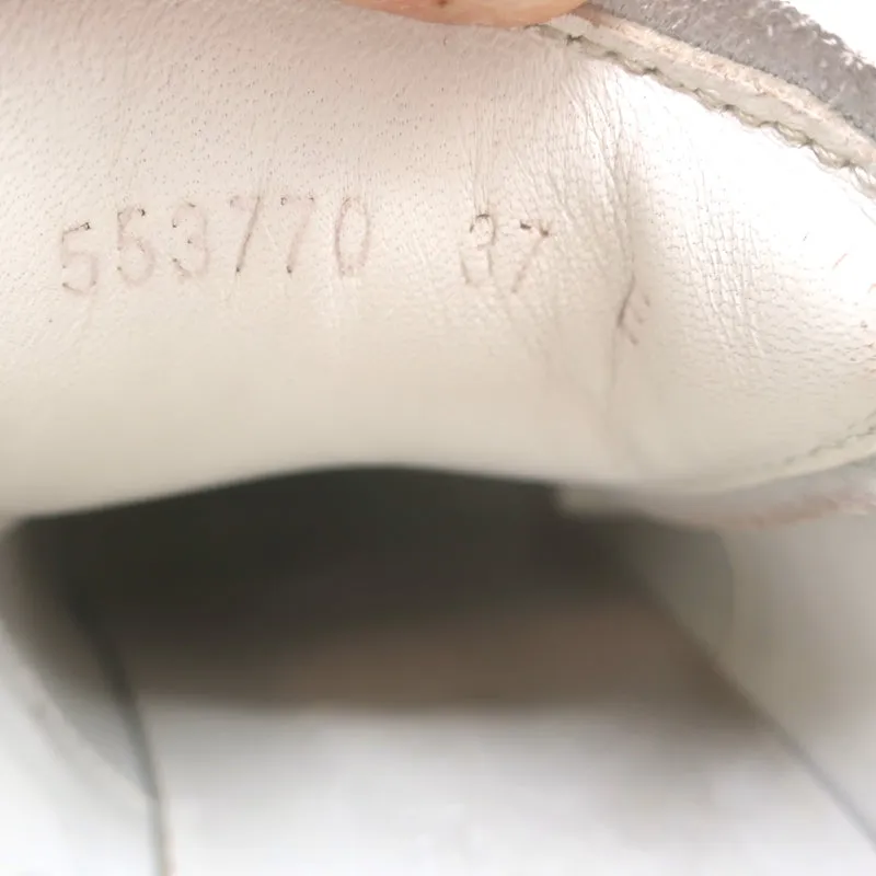 Alexander McQueen Sneakers surdimensionnées en cuir à motif crocodile blanc et vert taille 37
