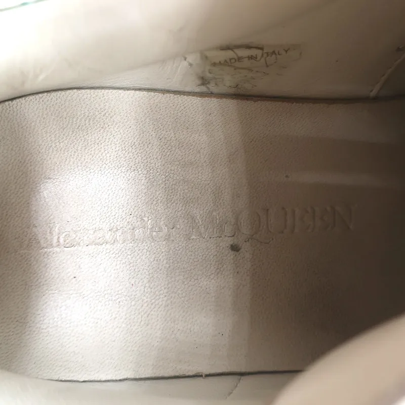 Alexander McQueen Sneakers surdimensionnées en cuir à motif crocodile blanc et vert taille 37