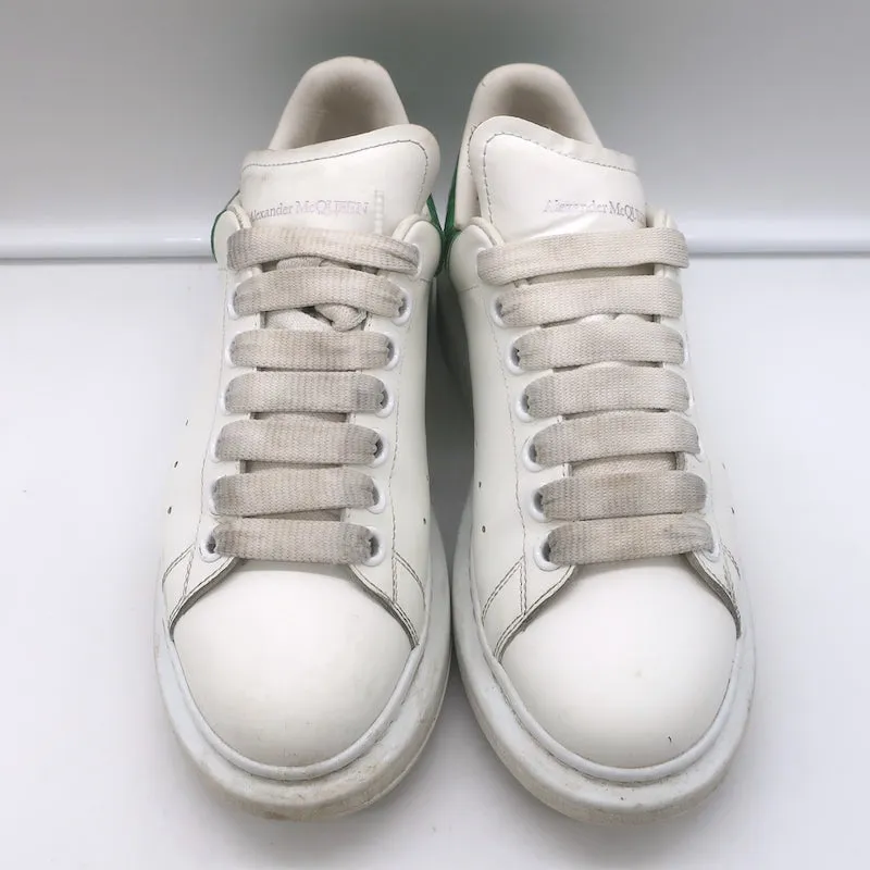 Alexander McQueen Sneakers surdimensionnées en cuir à motif crocodile blanc et vert taille 37