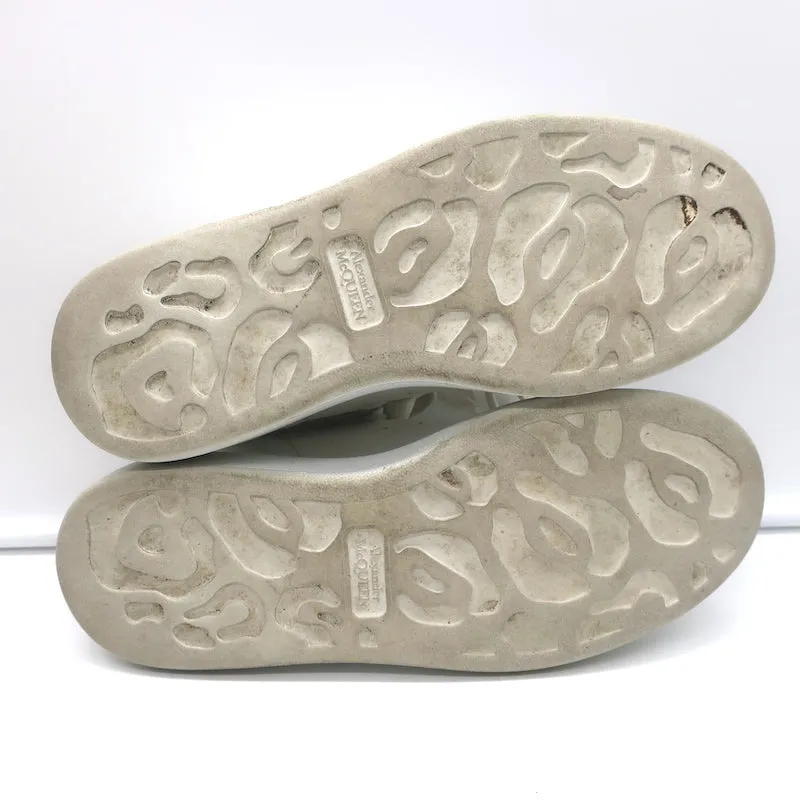 Alexander McQueen Sneakers surdimensionnées en cuir métallisé blanc et or rose taille 37