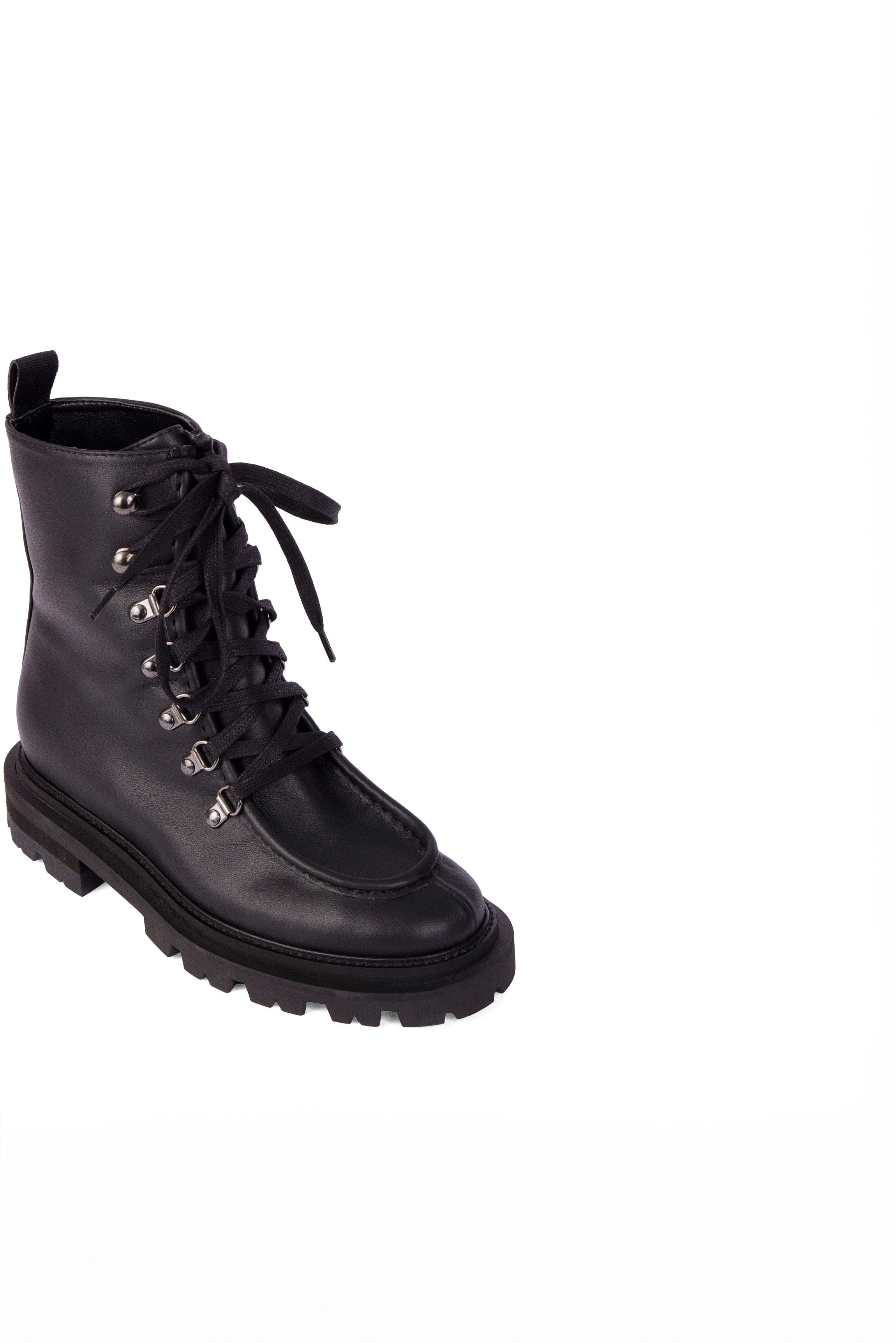 Bottes de combat en cuir Nappa végan Amalia | Noir