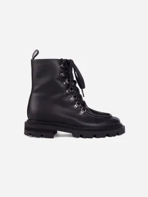 Bottes de combat en cuir Nappa végan Amalia | Noir