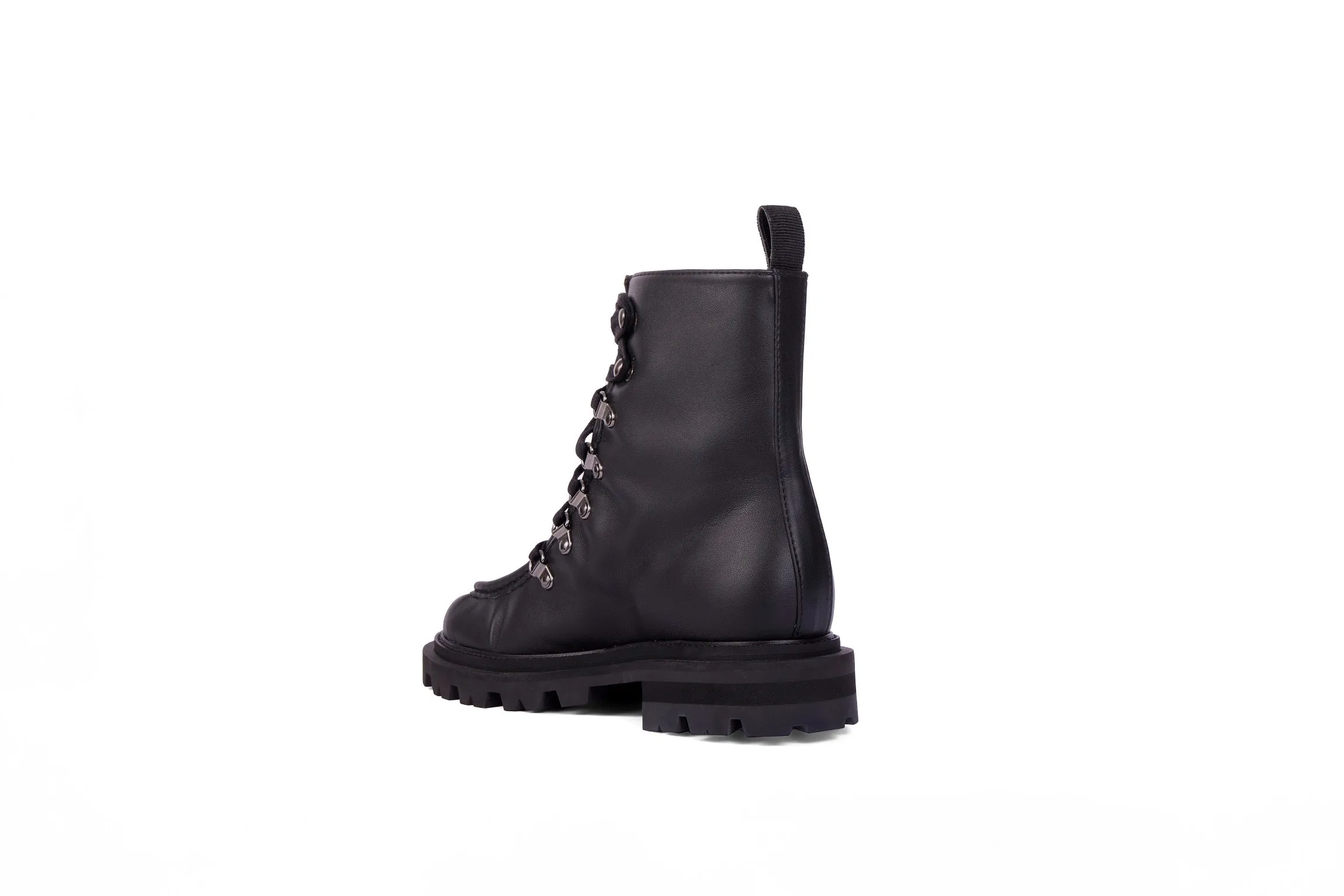 Bottes de combat en cuir Nappa végan Amalia | Noir