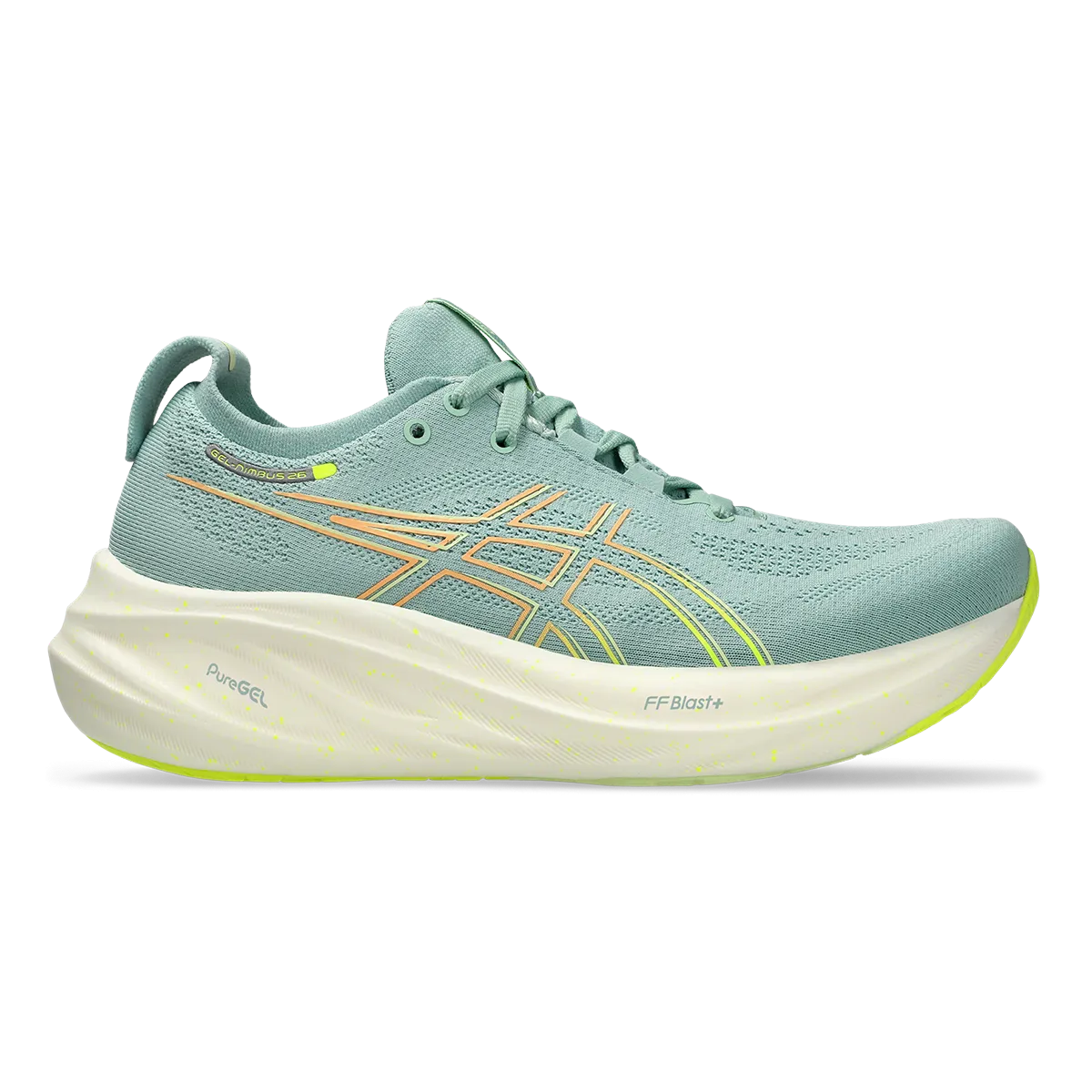Asics Gel Nimbus 26 - Céladon Clair - Jaune Sécurité