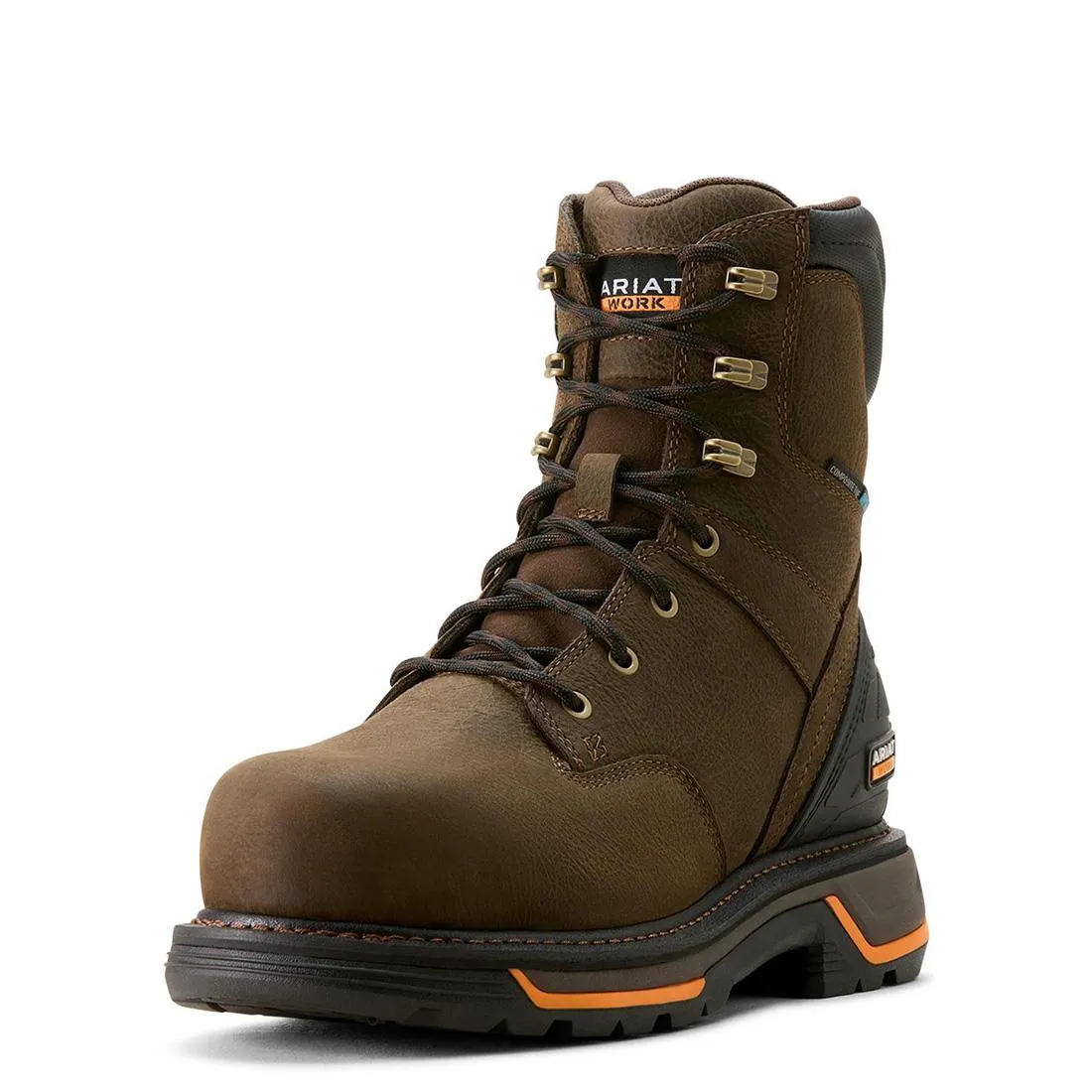Botte de travail imperméable Big Rig 8 pouces à embout composite Iron Coffee