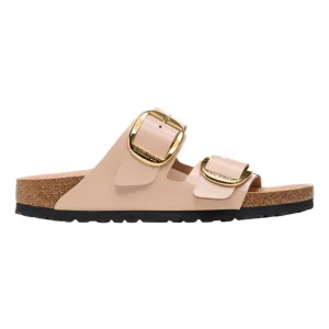 Birkenstock Femme Arizona Grande Boucle Brillant Nouveau Cuir Beige