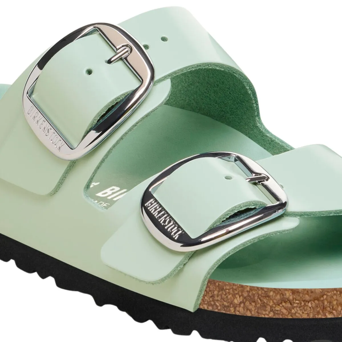 Birkenstock Femme Arizona Grande Boucle Brillant Vert Surf