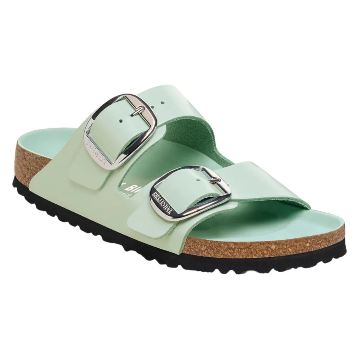 Birkenstock Femme Arizona Grande Boucle Brillant Vert Surf