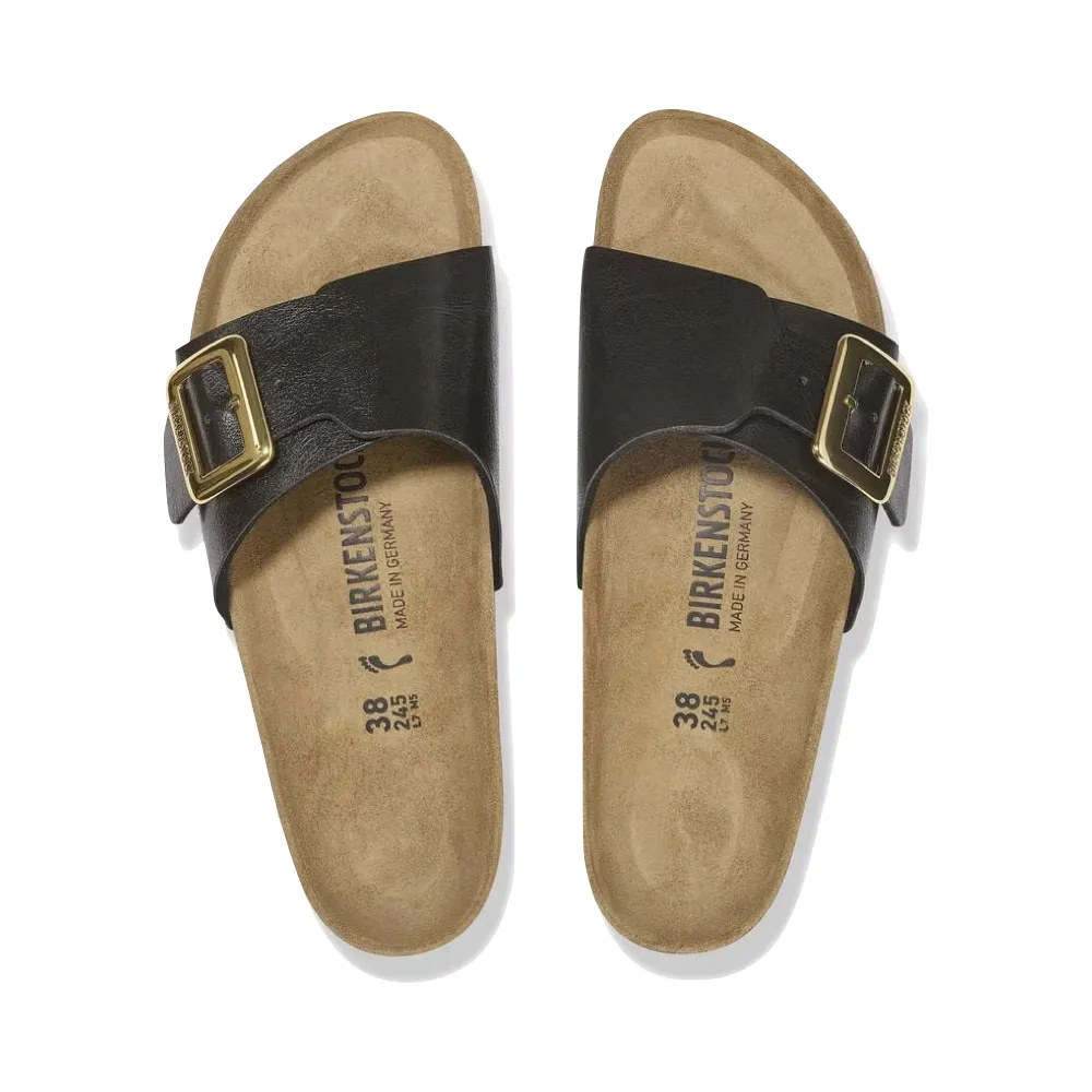 Birkenstock Femme Catalina Luxe Boucle Sandale Birko-Flor en Réglisse Gracieux