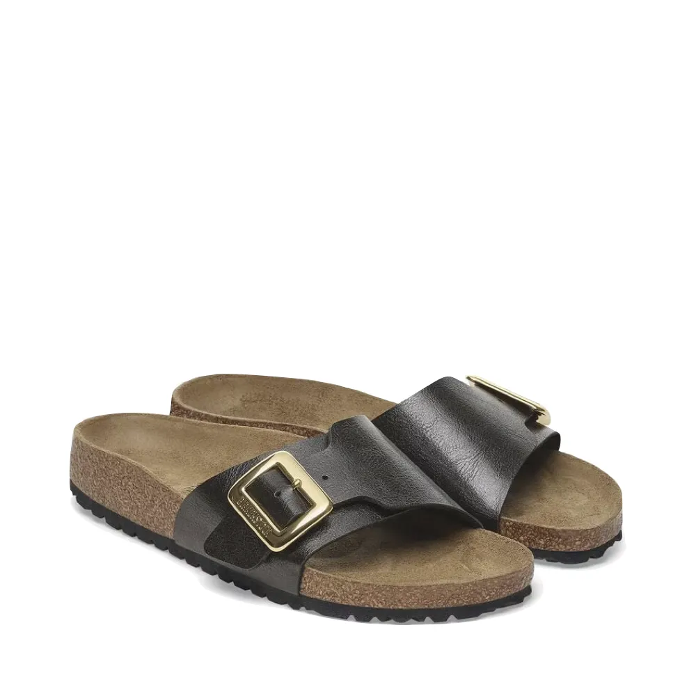 Birkenstock Femme Catalina Luxe Boucle Sandale Birko-Flor en Réglisse Gracieux