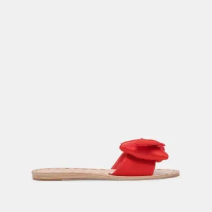 SANDALES DARSEY SATIN ROUGE