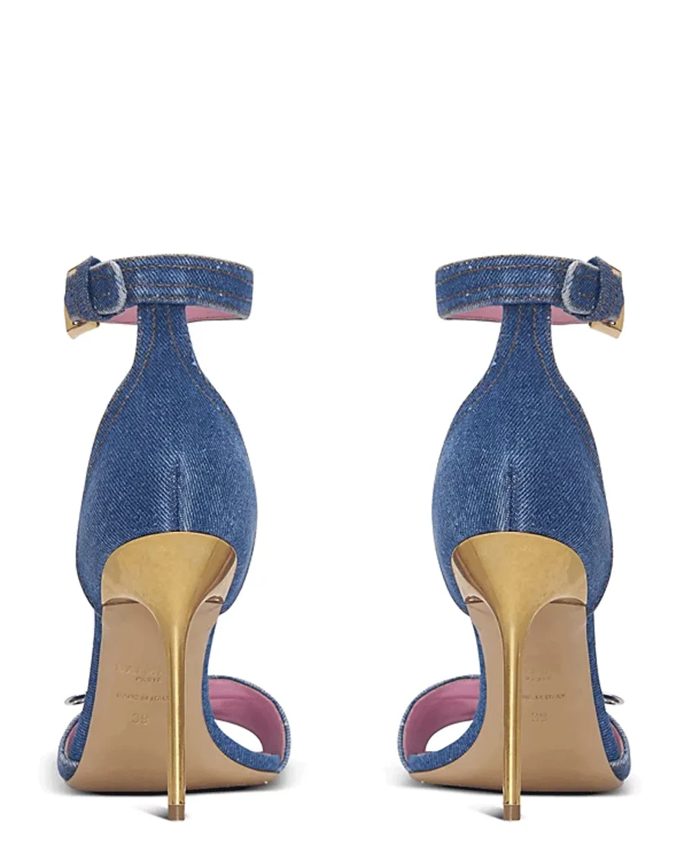 Sandale à épingle de sûreté en jean bleu
