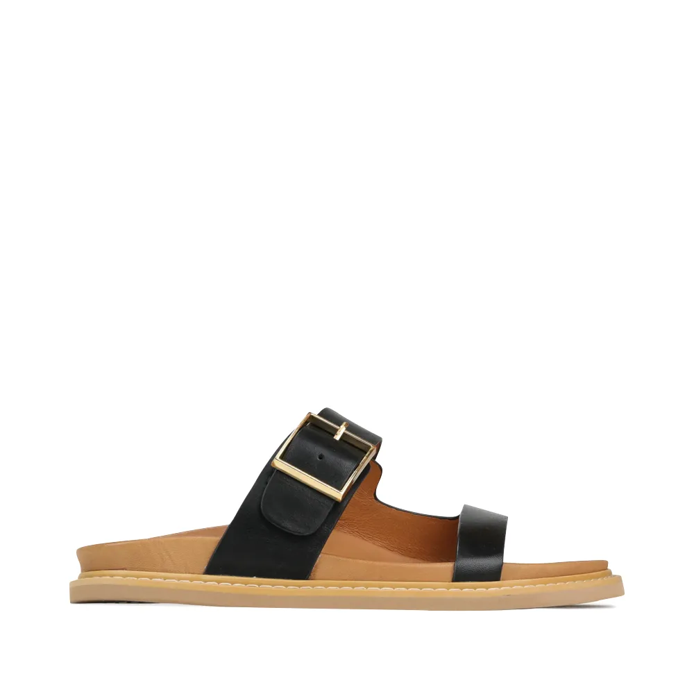 Sandale Slide en Cuir Dedra pour Femme EOS en Noir