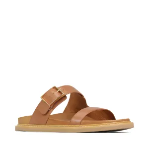 Sandale coulissante en cuir Dedra pour femme EOS en couleur Brandy