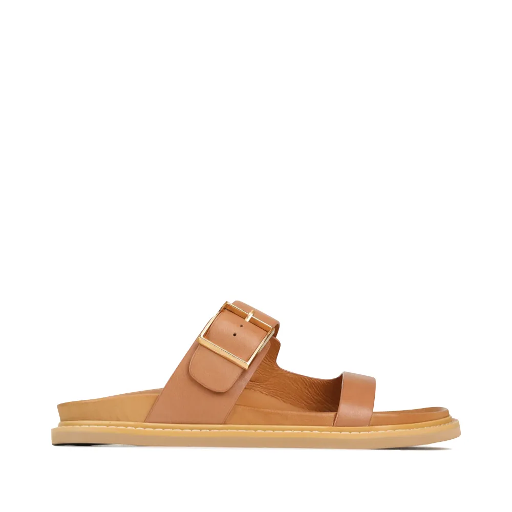Sandale slide en cuir Dedra pour femme EOS en couleur Brandy
