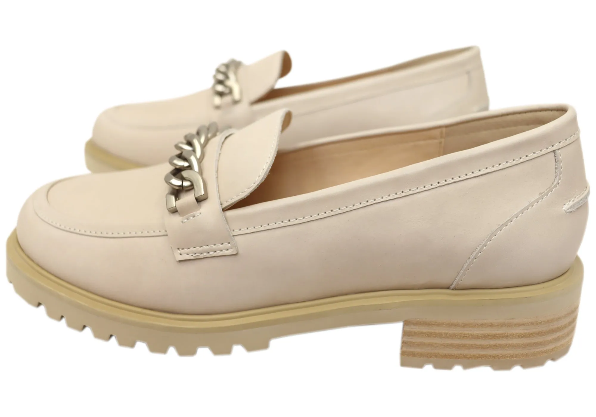 Florsheim Chaussures Femmes Candice Mocassins en Cuir Confortables à Bout Rond
