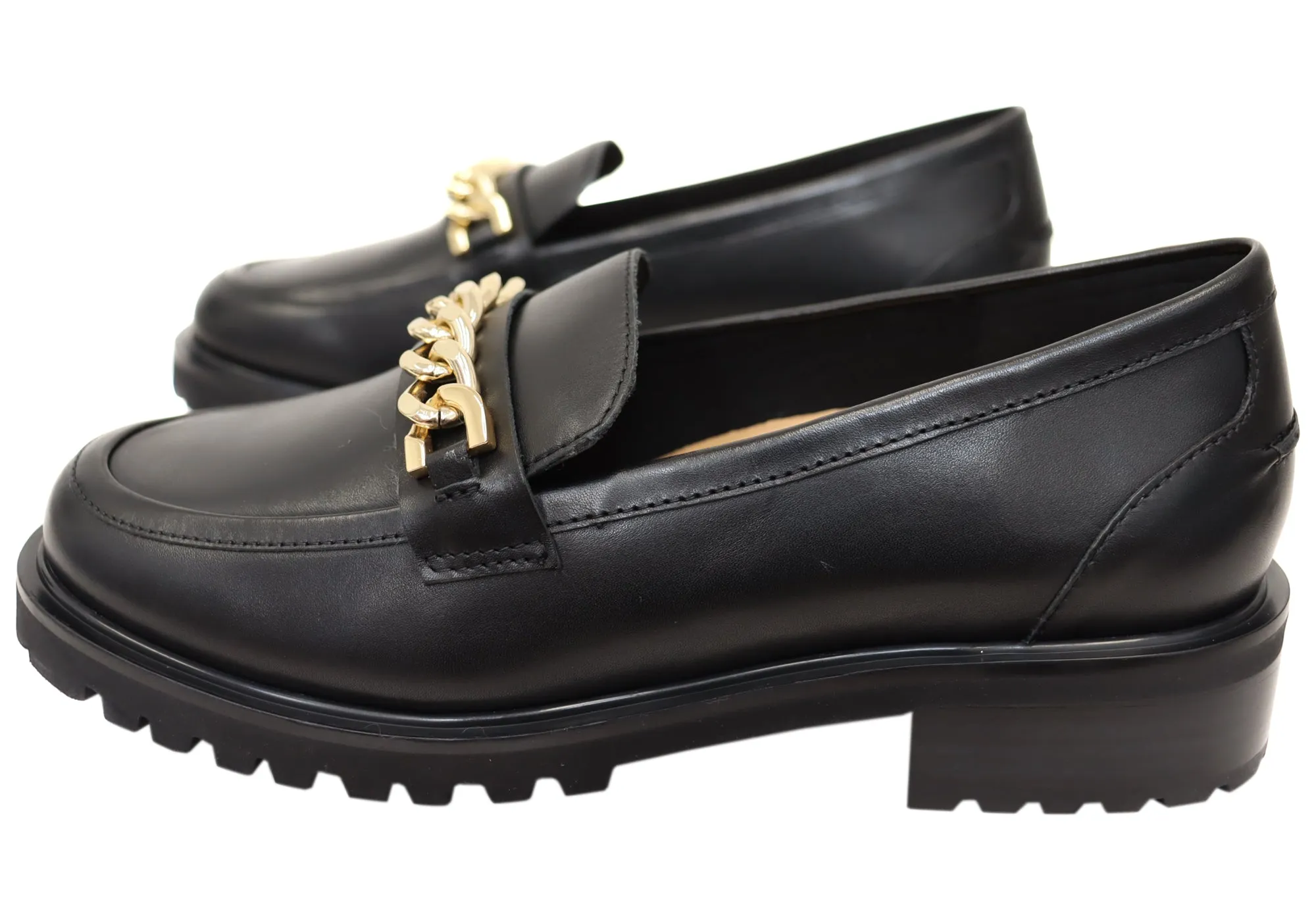 Florsheim Chaussures Femmes Candice Mocassins en Cuir Confortables à Bout Rond