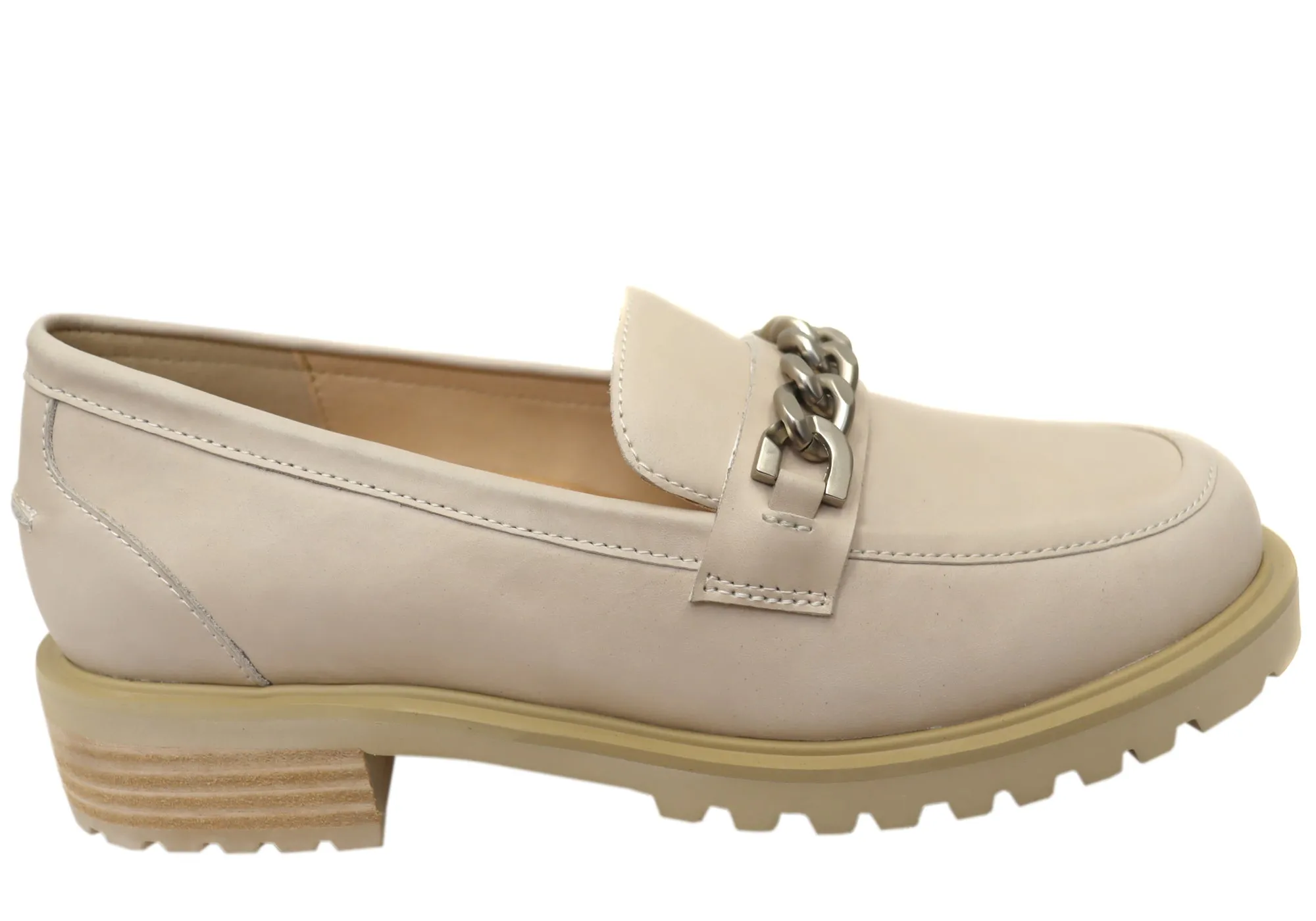Florsheim Chaussures Femmes Candice Mocassins en Cuir Confortables à Bout Rond