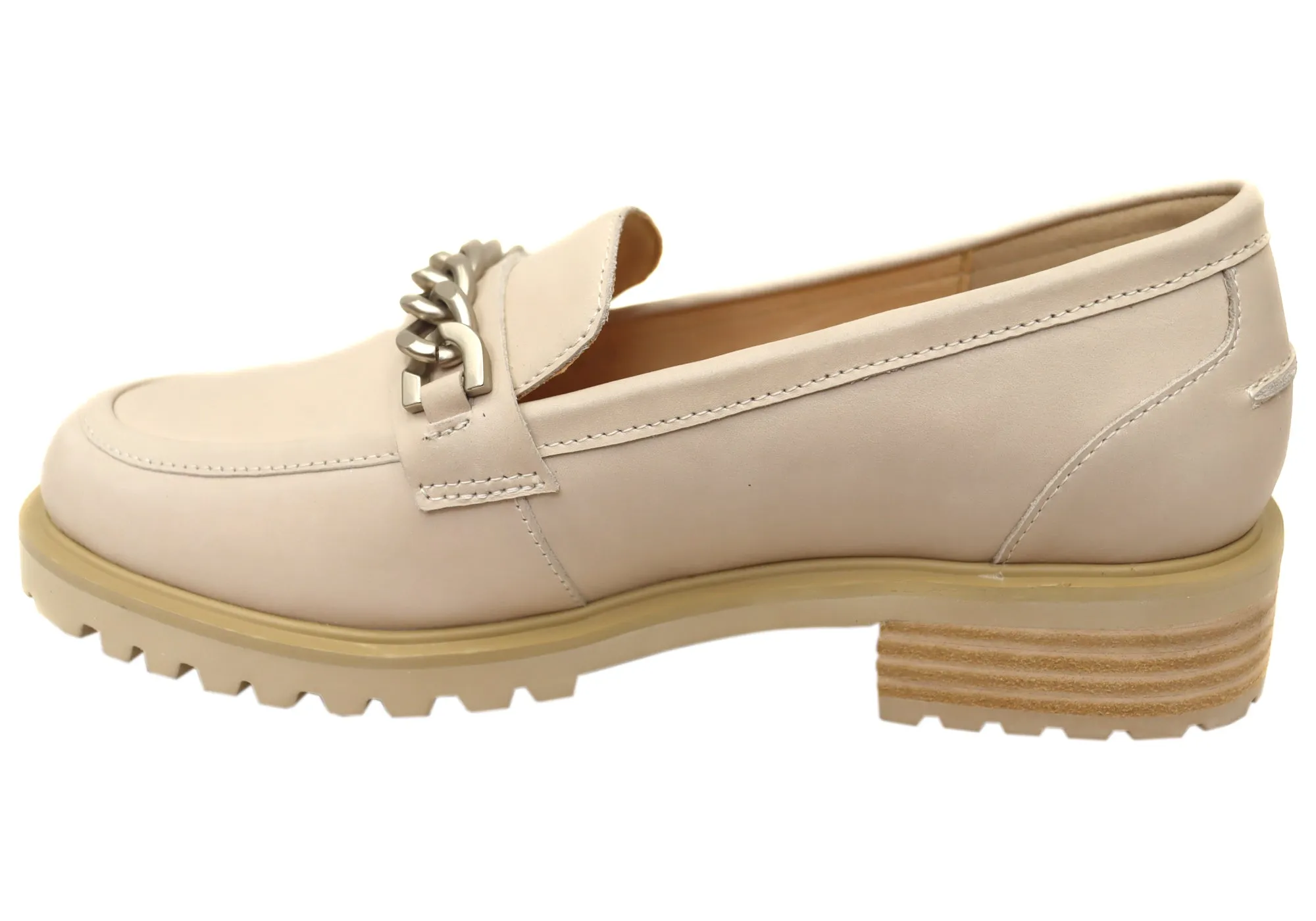 Florsheim Chaussures Femmes Candice Mocassins en Cuir Confortables à Bout Rond