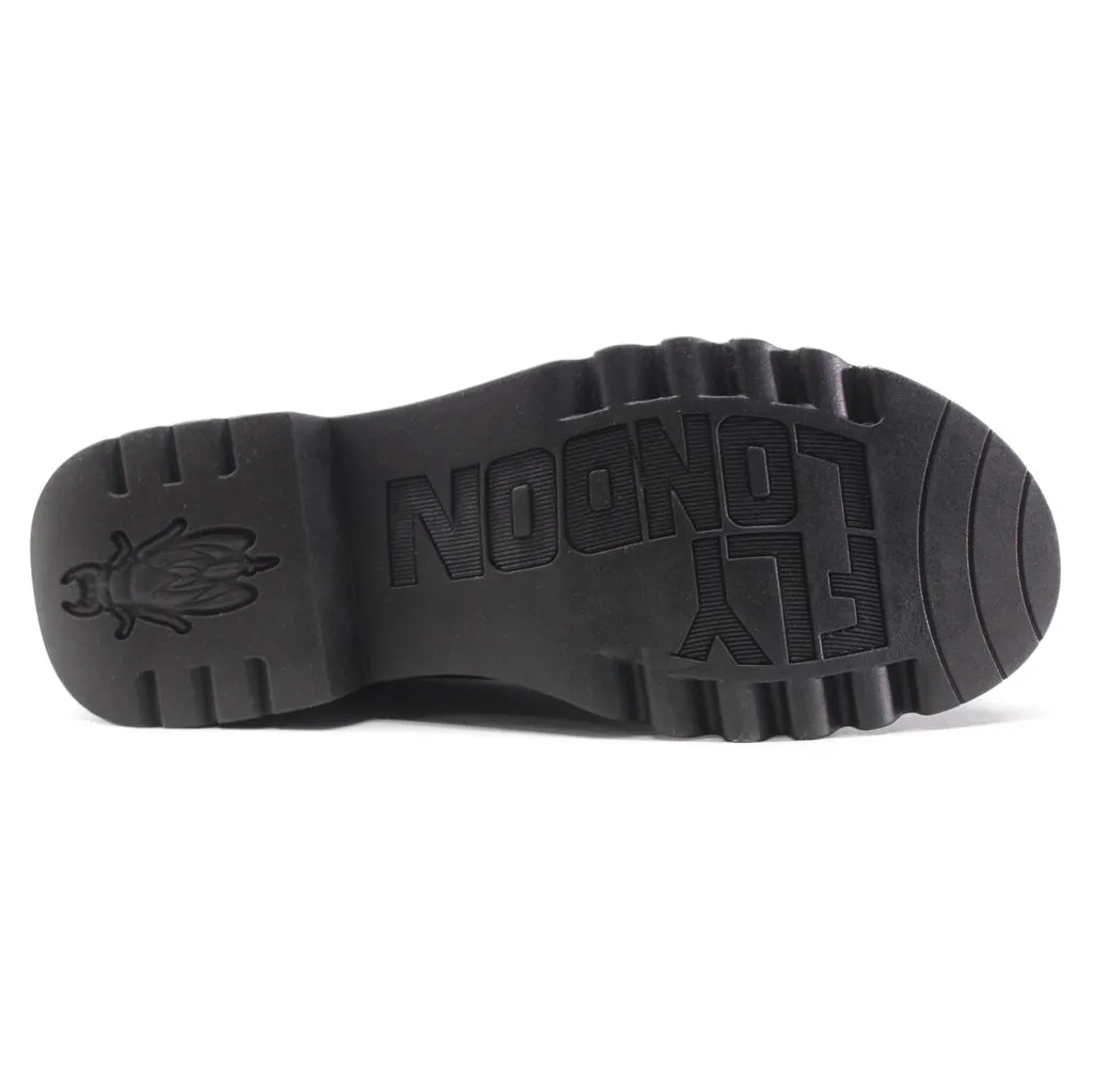 Fly London Mynt908Fly Bottes en cuir pour femmes à fermeture éclair montant jusqu'au genou