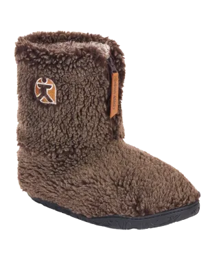Bottes pantoufles en sherpa avec embout neige Gosling en chocolat foncé lavé