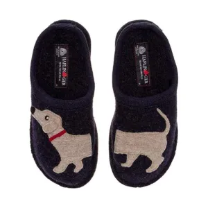 Haflinger Bottes Doggy pour Femme en Laine Bleue
