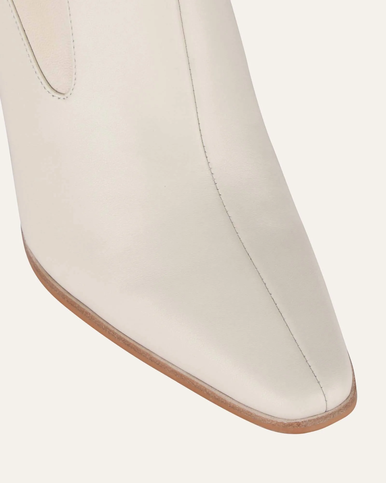 BOTTES HAUTES JUIN EN CUIR OFF-WHITE