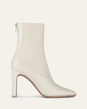 BOTTES HAUTES JUIN EN CUIR OFF-WHITE