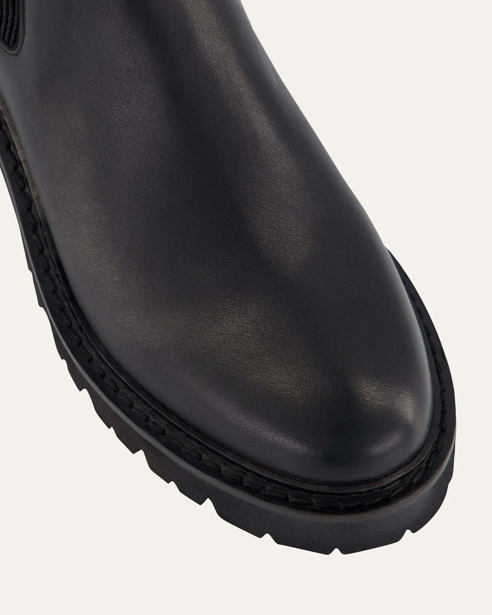 BOTTES PLATES KIKO EN CUIR NOIR