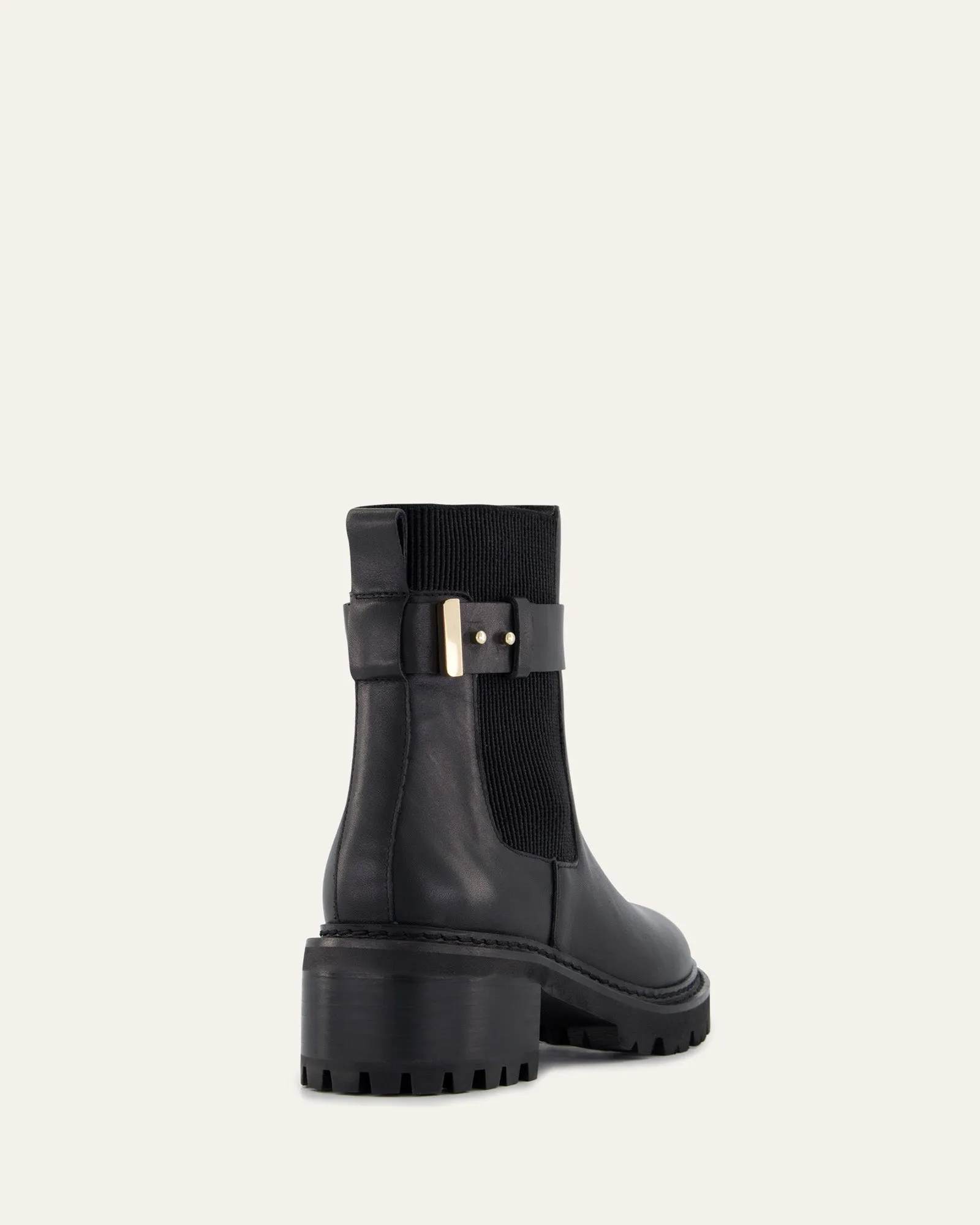 BOTTES PLATES KIKO EN CUIR NOIR