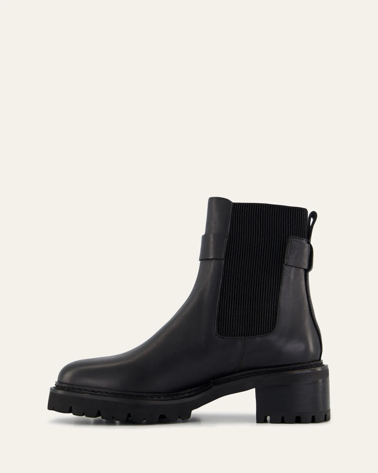 BOTTES PLATES KIKO EN CUIR NOIR