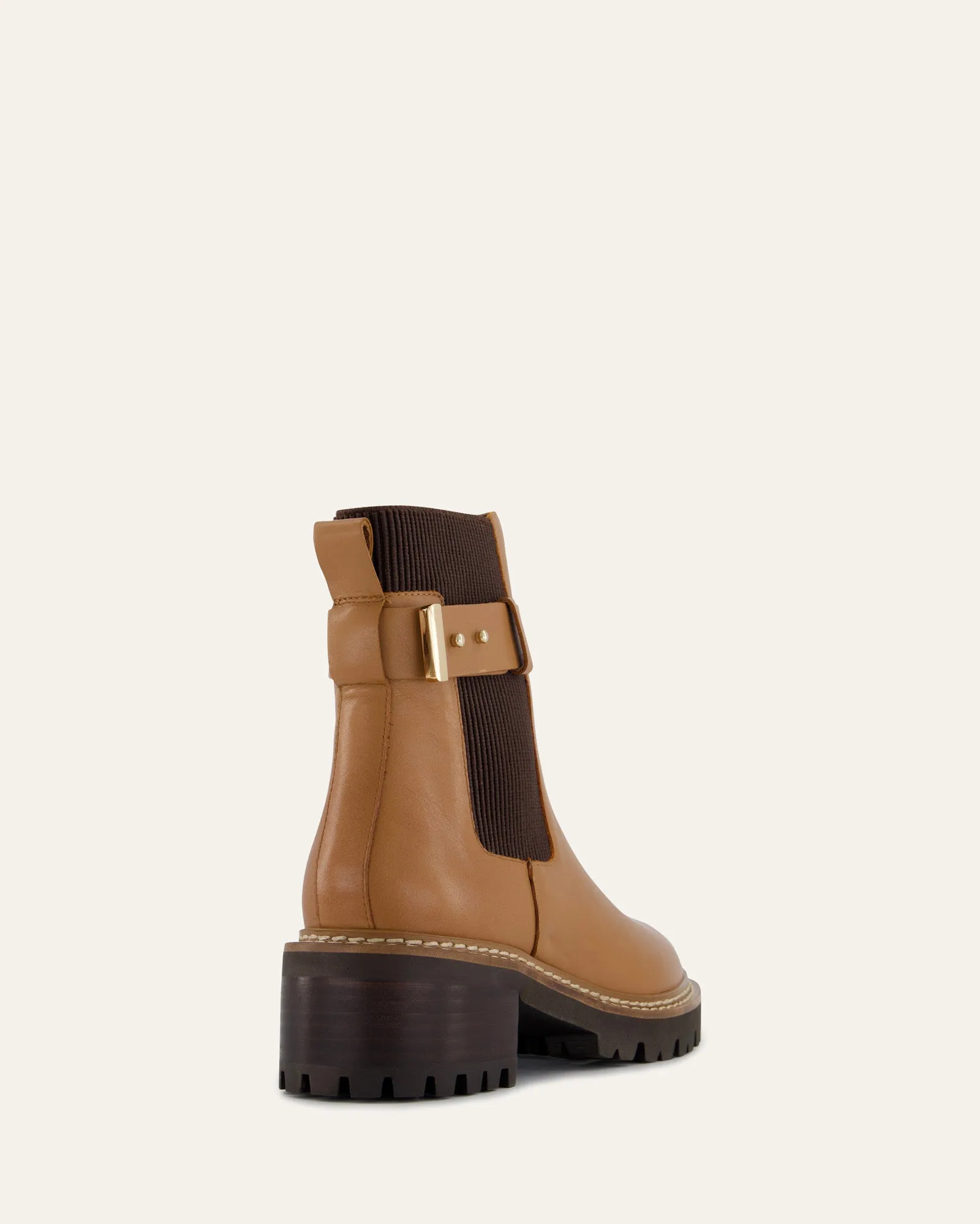 BOTTES PLATES KIKO EN VRAI CUIR TAN