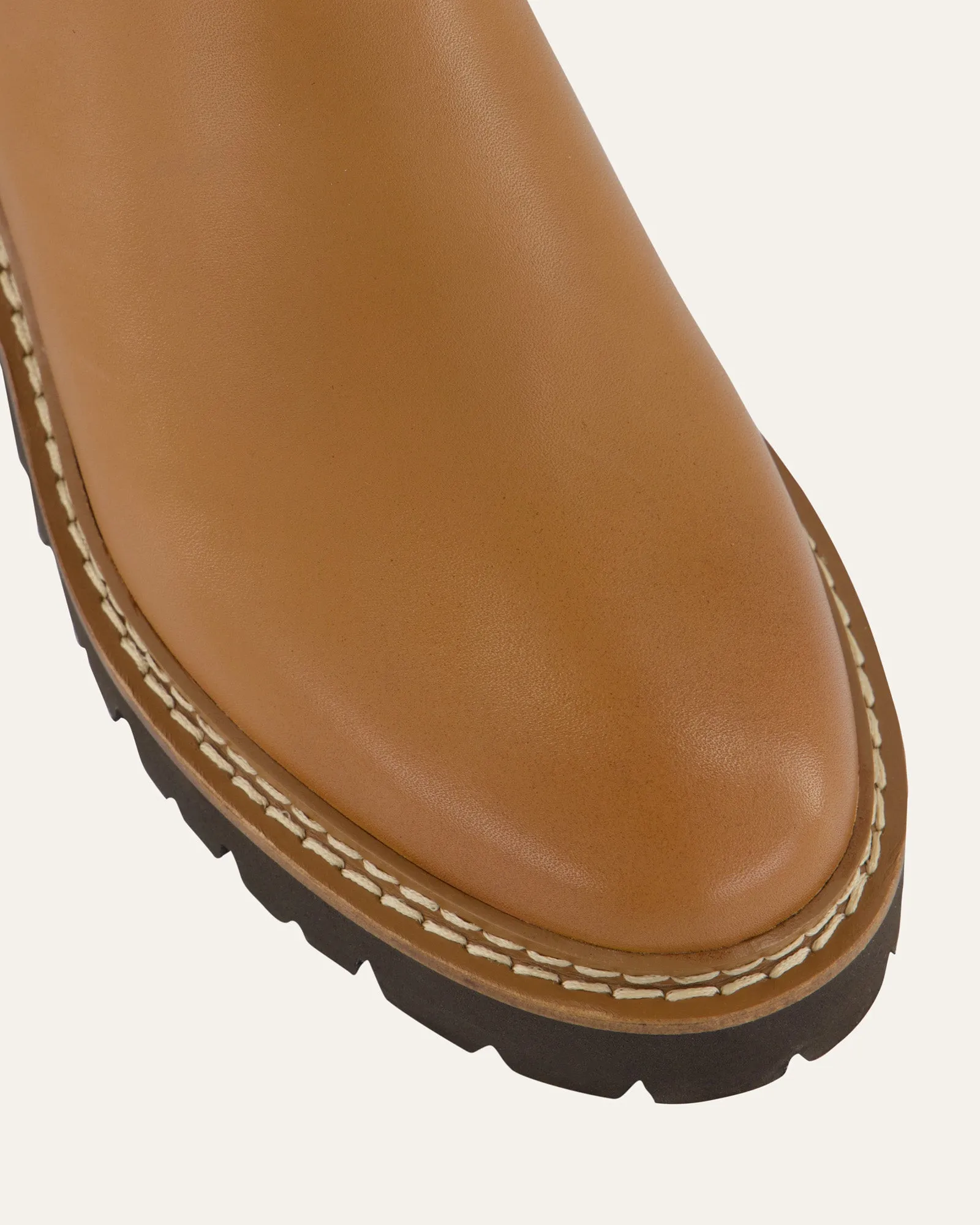 BOTTES PLATES KIKO EN VRAI CUIR TAN