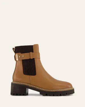 BOTTES PLATES KIKO EN VRAI CUIR TAN