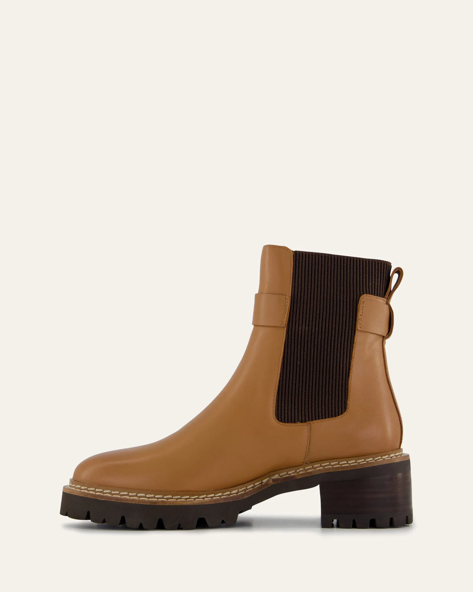 BOTTES PLATES KIKO EN VRAI CUIR TAN