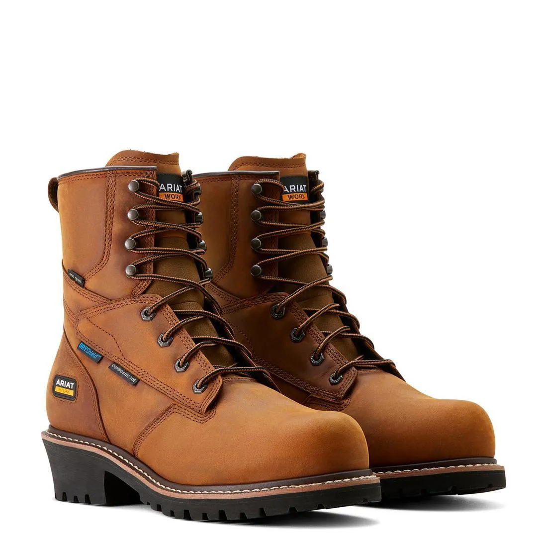 Botte de travail imperméable isolée à embout composite Logger Shock Shield Cuivre Marron