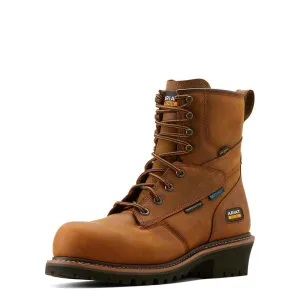 Botte de travail imperméable isolée à embout composite Logger Shock Shield Cuivre Marron