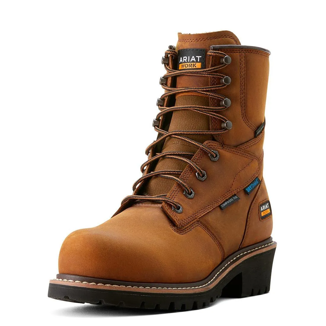 Botte de travail imperméable isolée à embout composite Logger Shock Shield Cuivre Marron