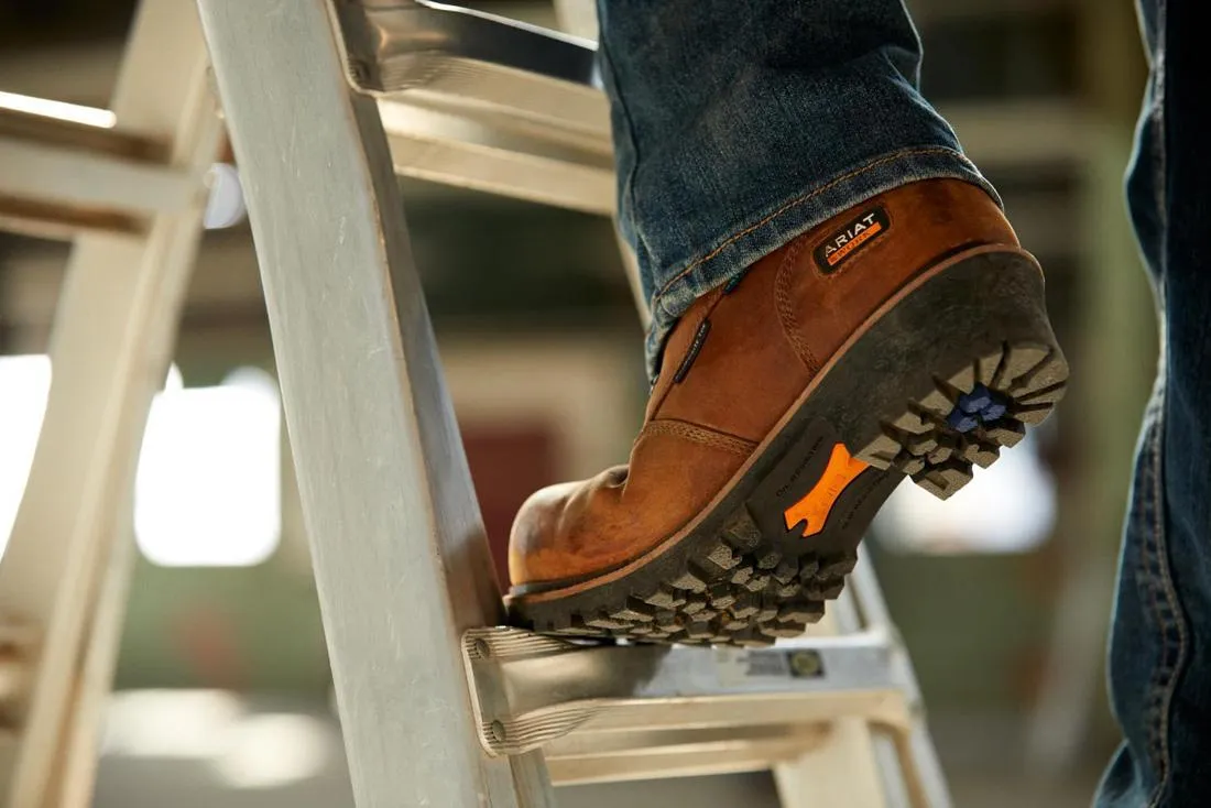 Botte de travail imperméable Logger Shock Shield à embout composite marron cuivré