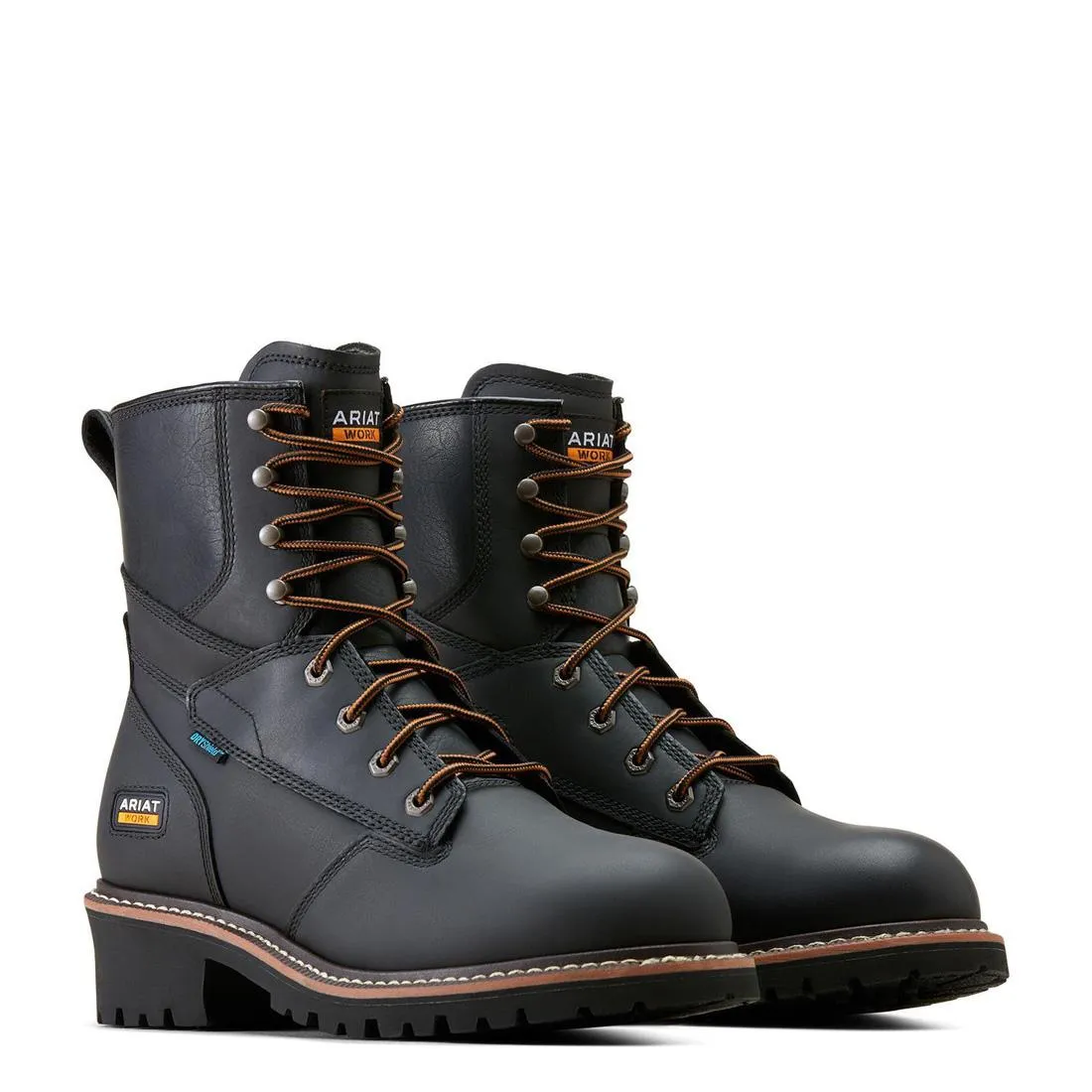 Bottes de travail antidérapantes à embout souple imperméables Logger Shock Shield Noir