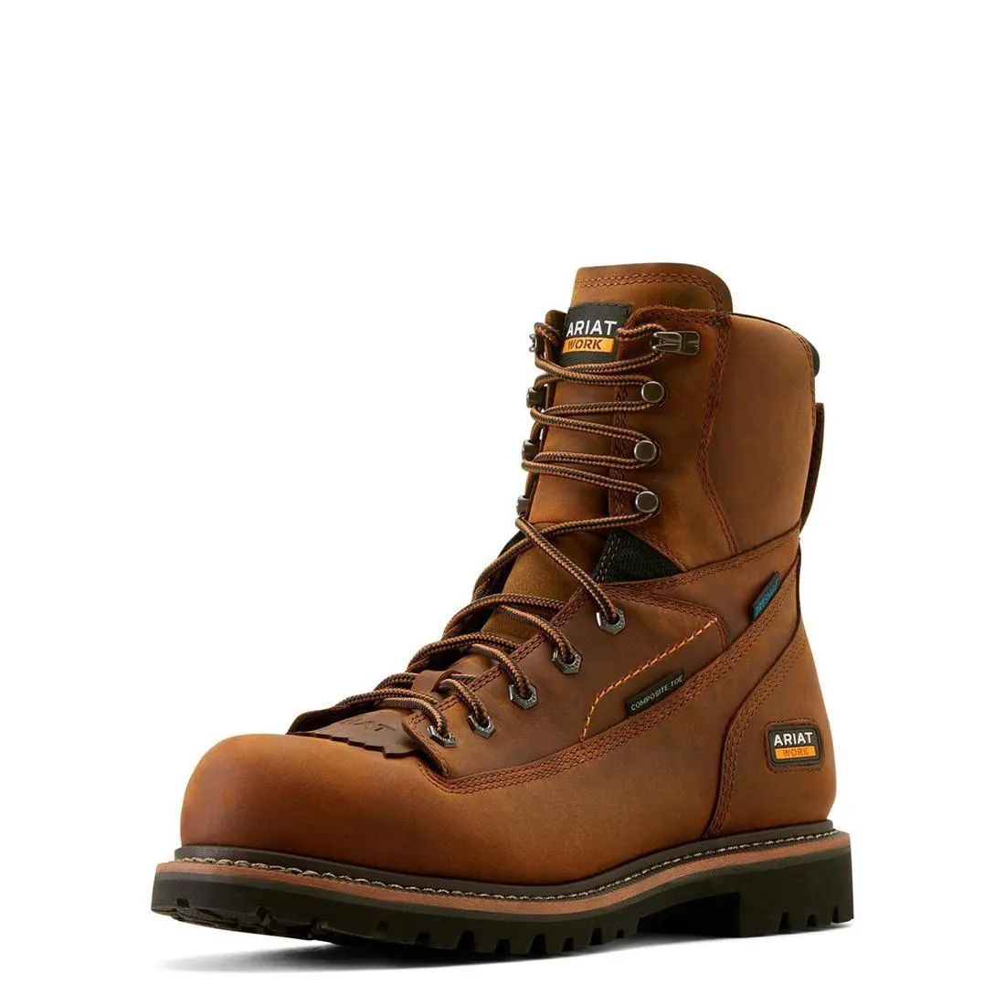 Botte de travail imperméable Longview Shock Shield 8 pouces à embout composite marron cuivré