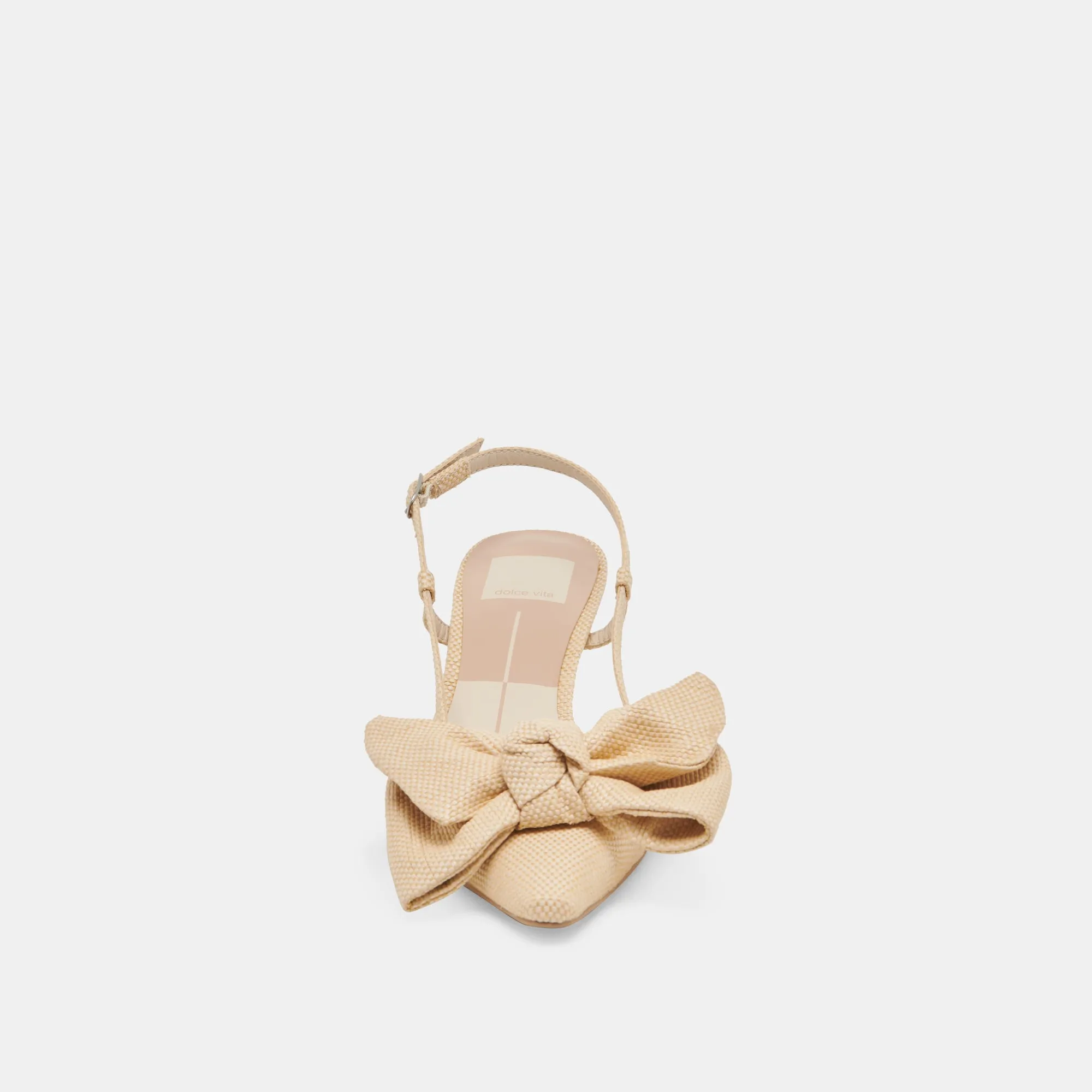 ODELA BOW TALONS NATURELS EN RAFIA TISSÉ