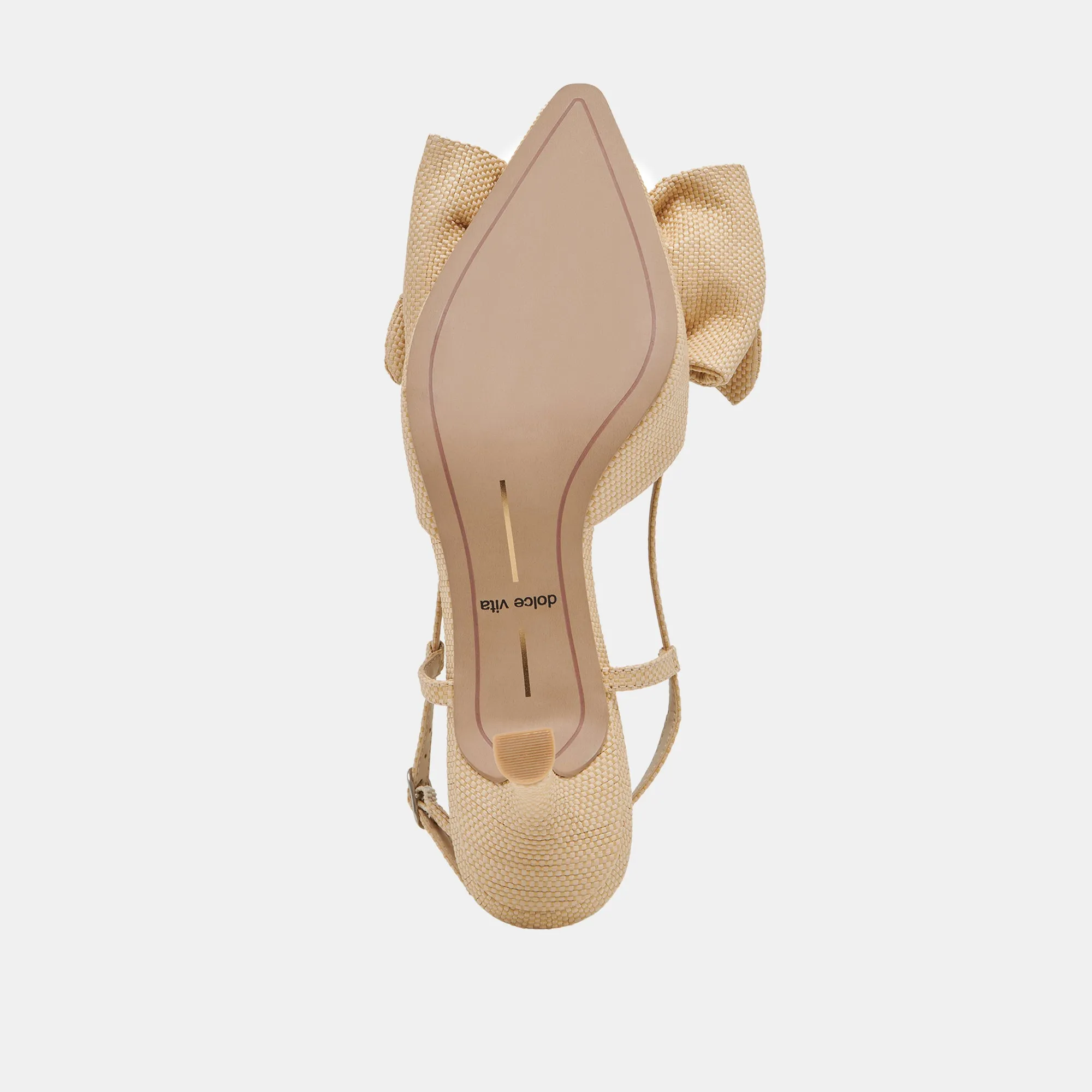 ODELA BOW TALONS NATURELS EN RAFIA TISSÉ