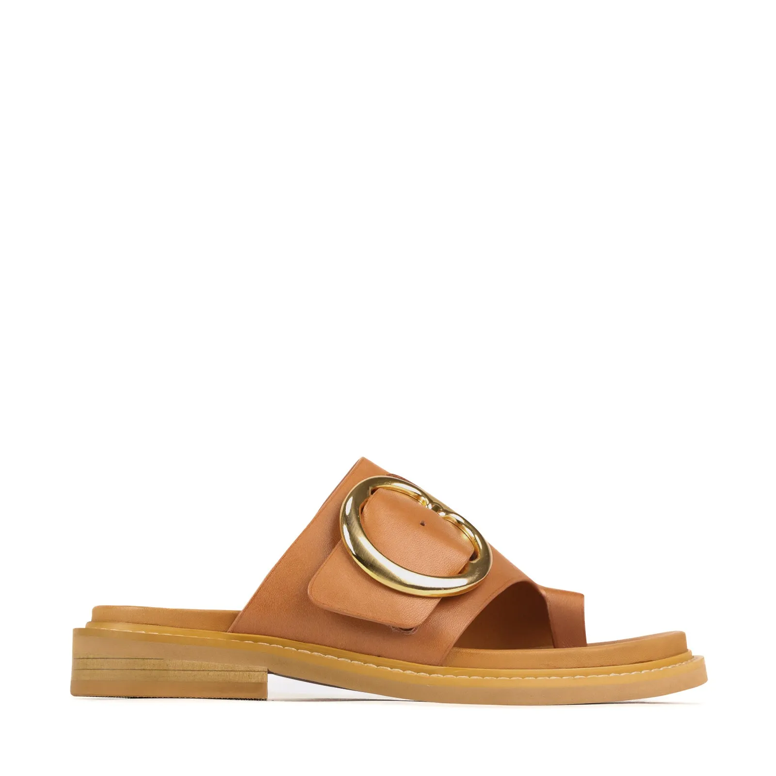 SANDALES SLIDE EN CUIR ORN