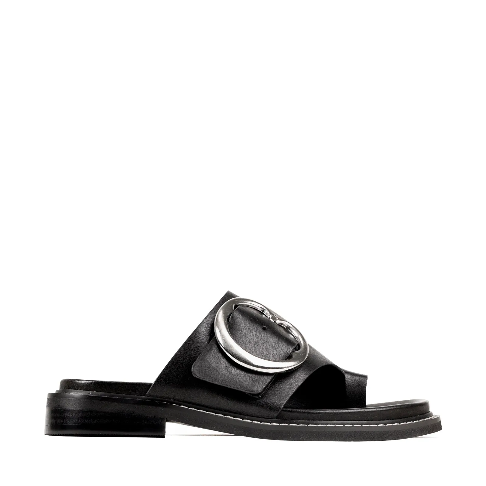 SANDALES SLIDE EN CUIR ORN