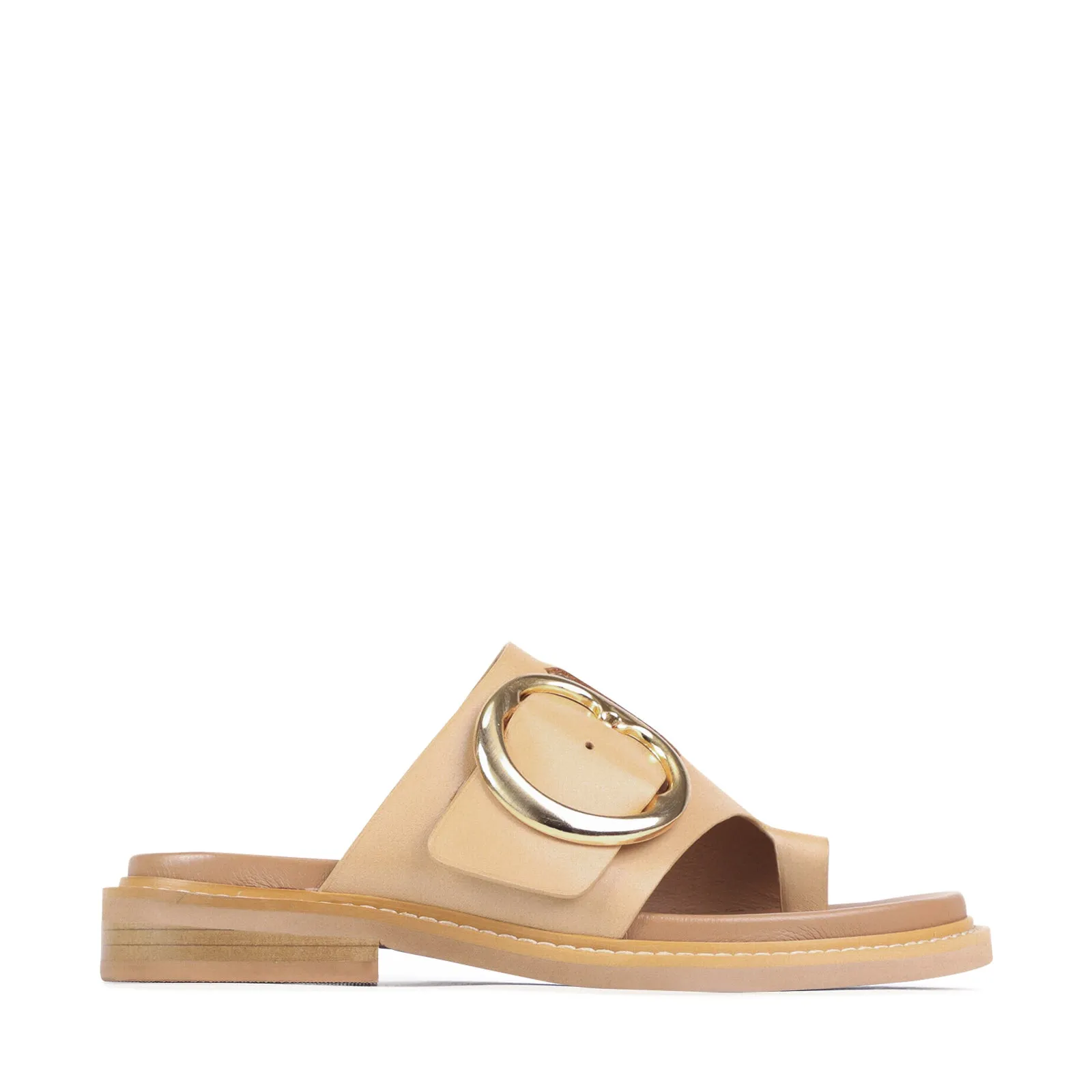 SANDALES SLIDE EN CUIR ORN
